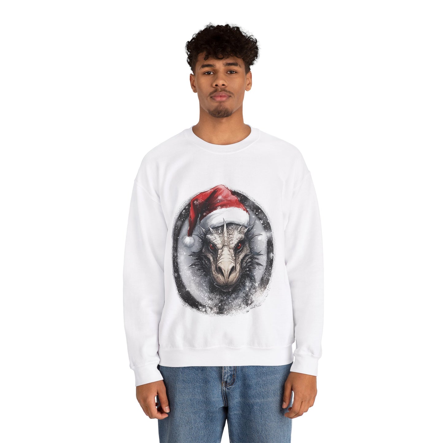 Mystical Winter Dragon: Unisex Cozy Crewneck Sweatshirt