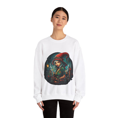 Vintage Elf Magic: Cozy Christmas Unisex Heavy Blend™ Crewneck Sweatshirt