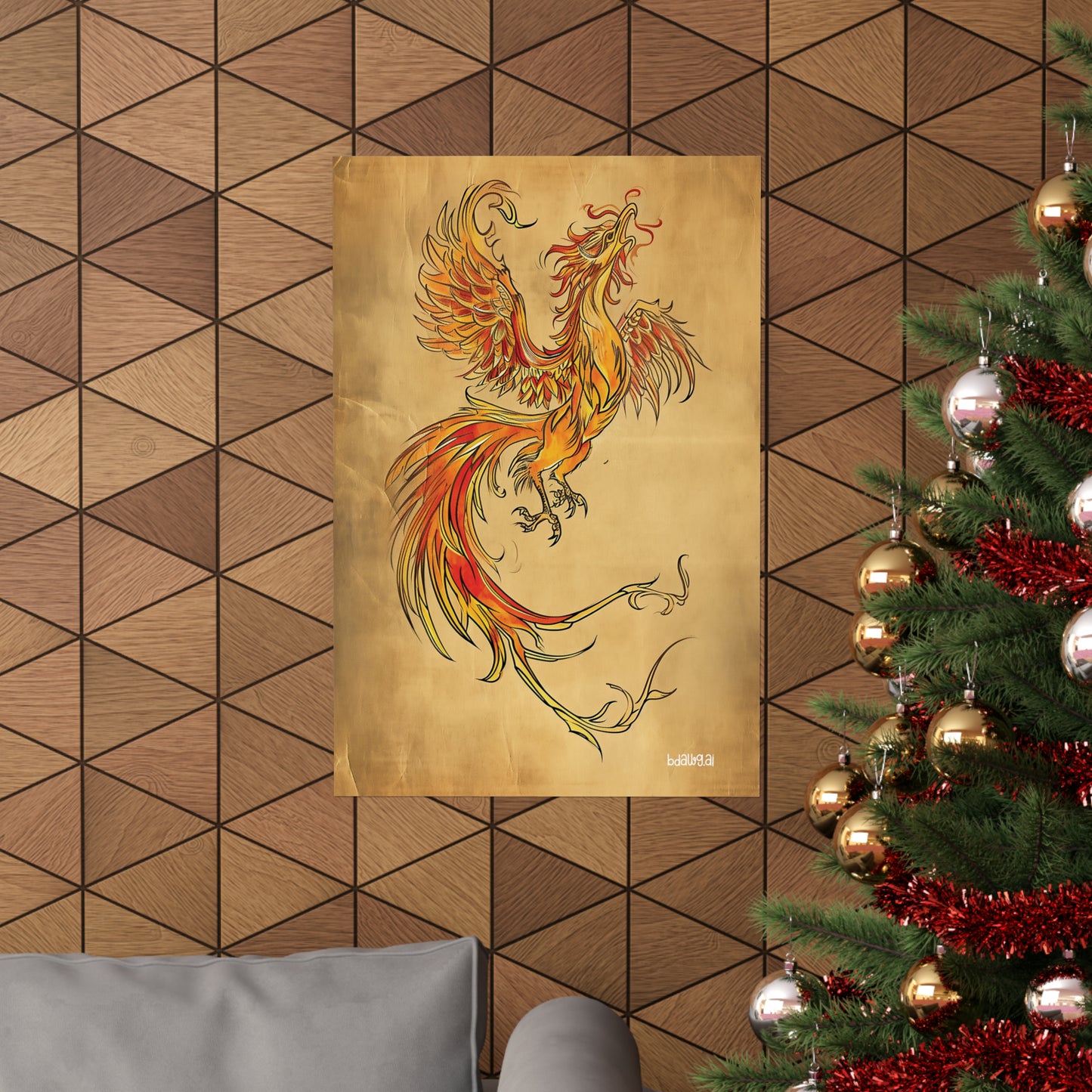 Fiery Phoenix Matte Vertical Poster (Style 5)