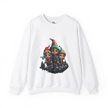 Elfin Magic: Trio of Colorful Elves Unisex Heavy Blend™ Crewneck Sweatshirt