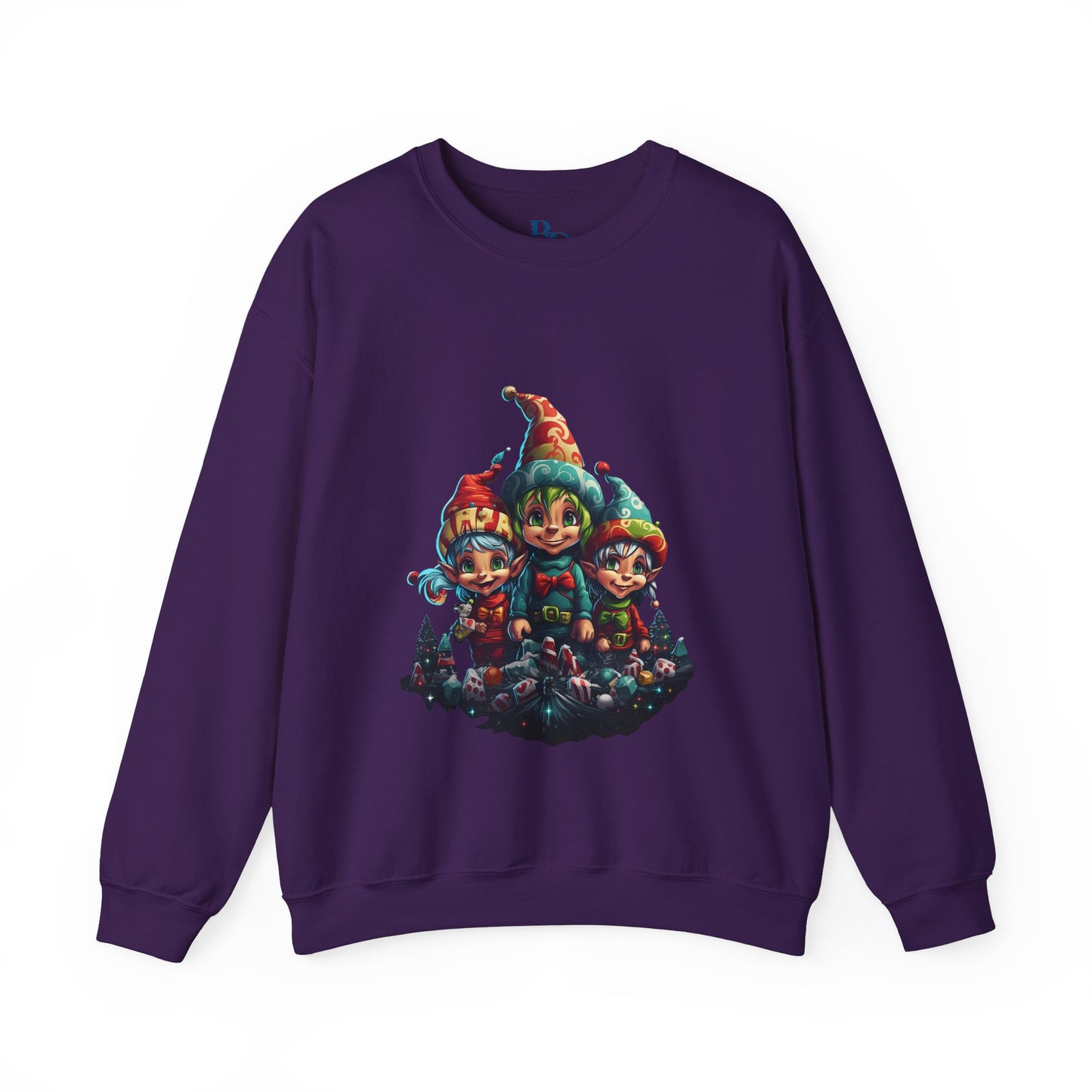 Elfin Magic: Trio of Colorful Elves Unisex Heavy Blend™ Crewneck Sweatshirt