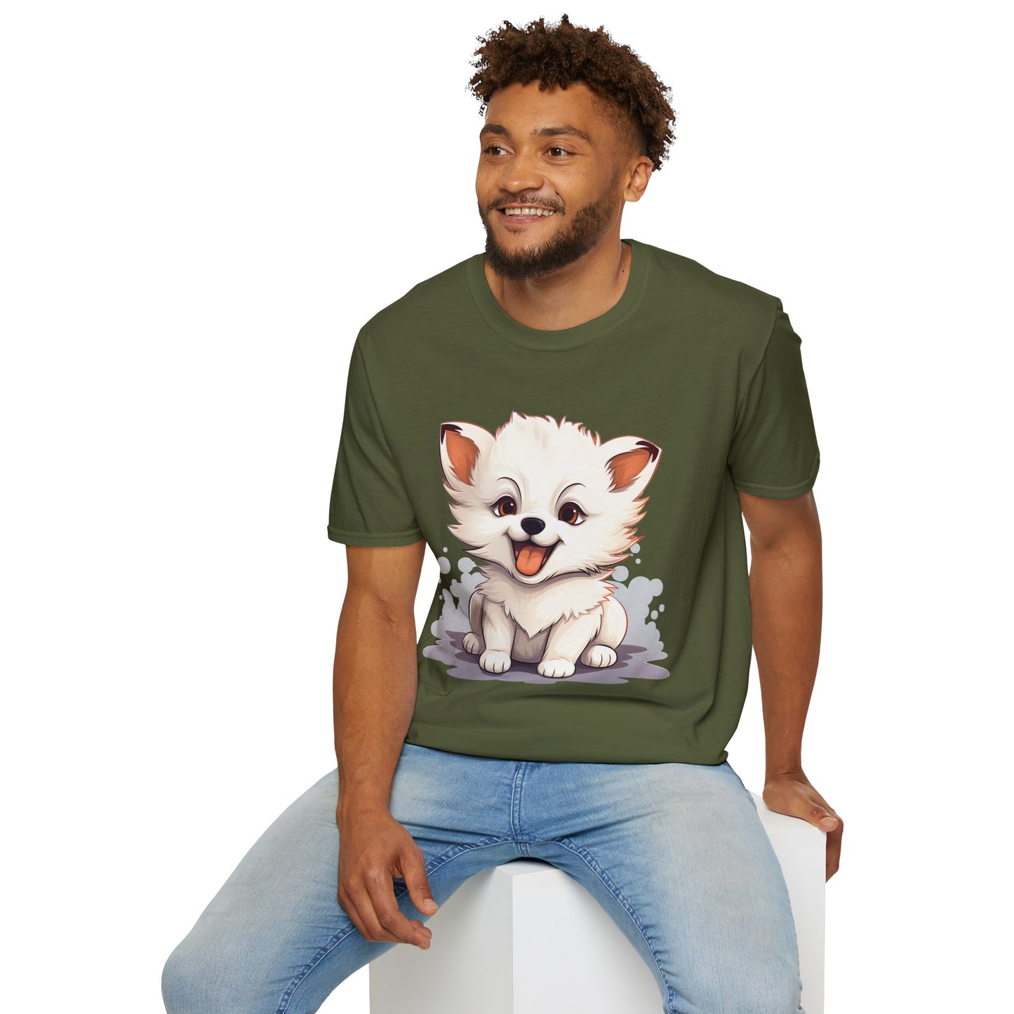 Pawsitively Comfy: Unisex Puppy Print T-Shirt