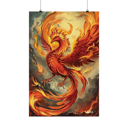 Fiery Phoenix Matte Vertical Poster (Style 8)