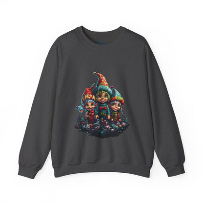 Elfin Magic: Trio of Colorful Elves Unisex Heavy Blend™ Crewneck Sweatshirt