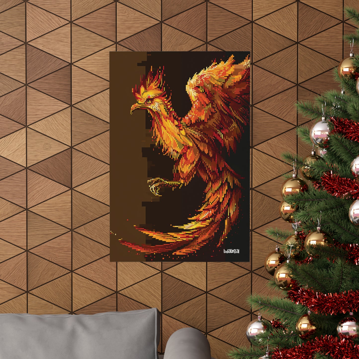 Fiery Phoenix Matte Vertical Poster (Style 6)