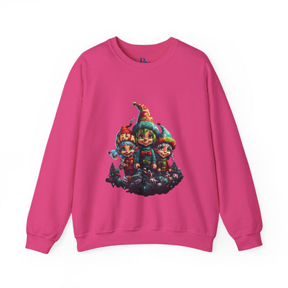 Elfin Magic: Trio of Colorful Elves Unisex Heavy Blend™ Crewneck Sweatshirt