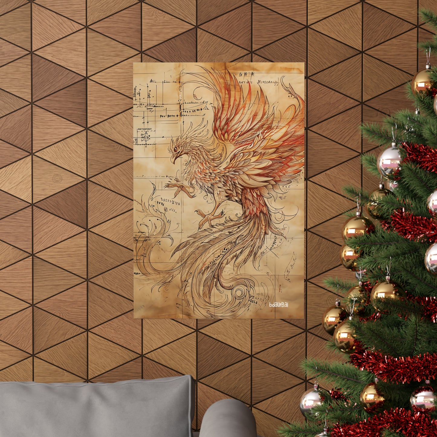 Fiery Phoenix Matte Vertical Poster (Style C)