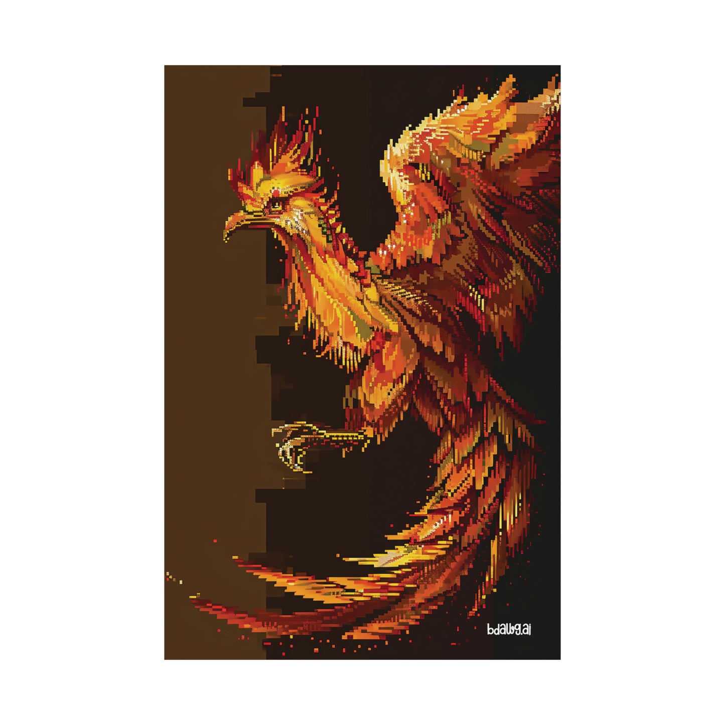 Fiery Phoenix Matte Vertical Poster (Style 6)