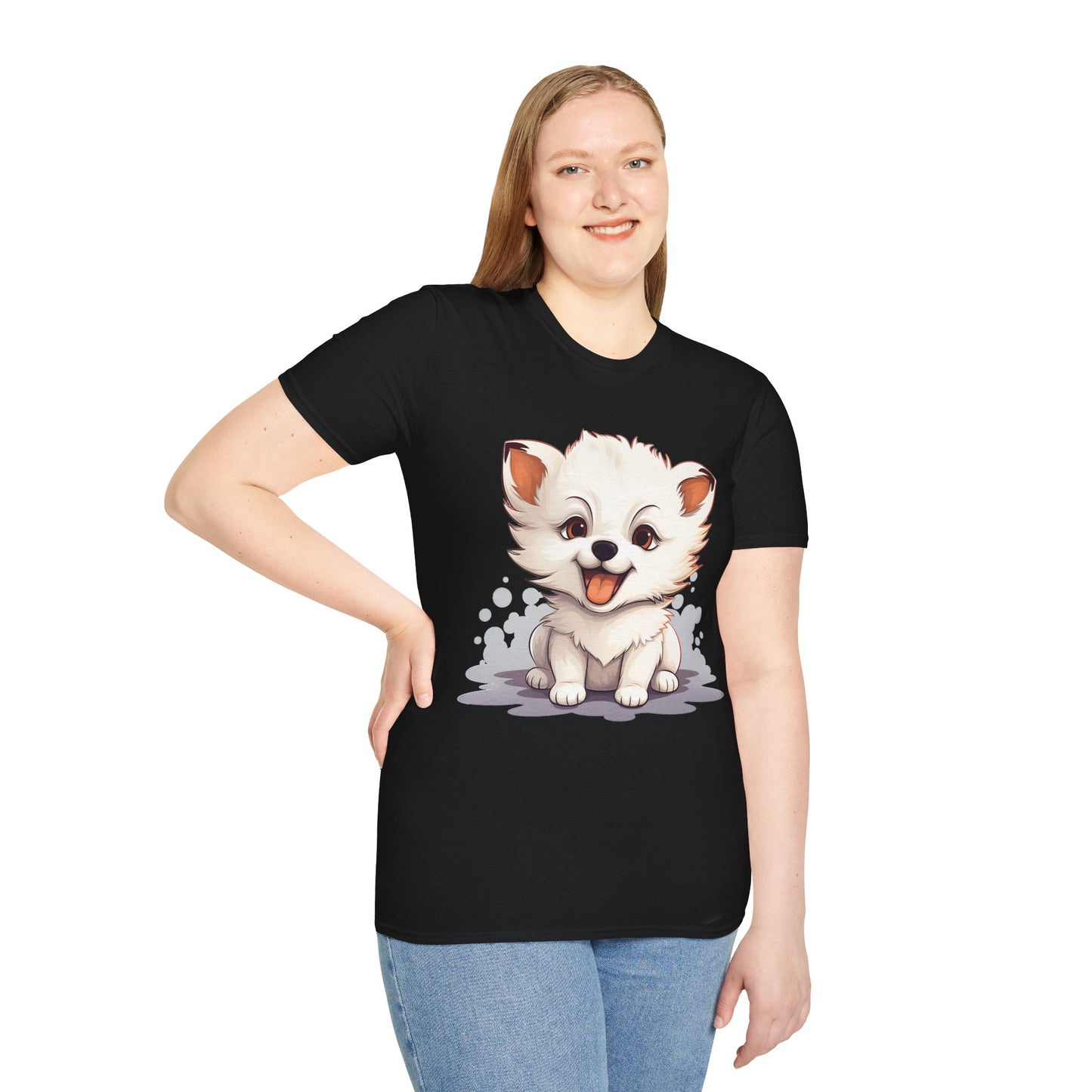 Pawsitively Comfy: Unisex Puppy Print T-Shirt