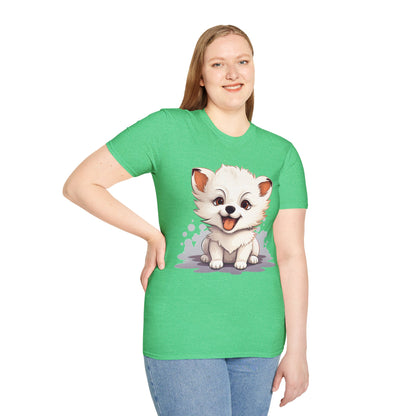 Pawsitively Comfy: Unisex Puppy Print T-Shirt