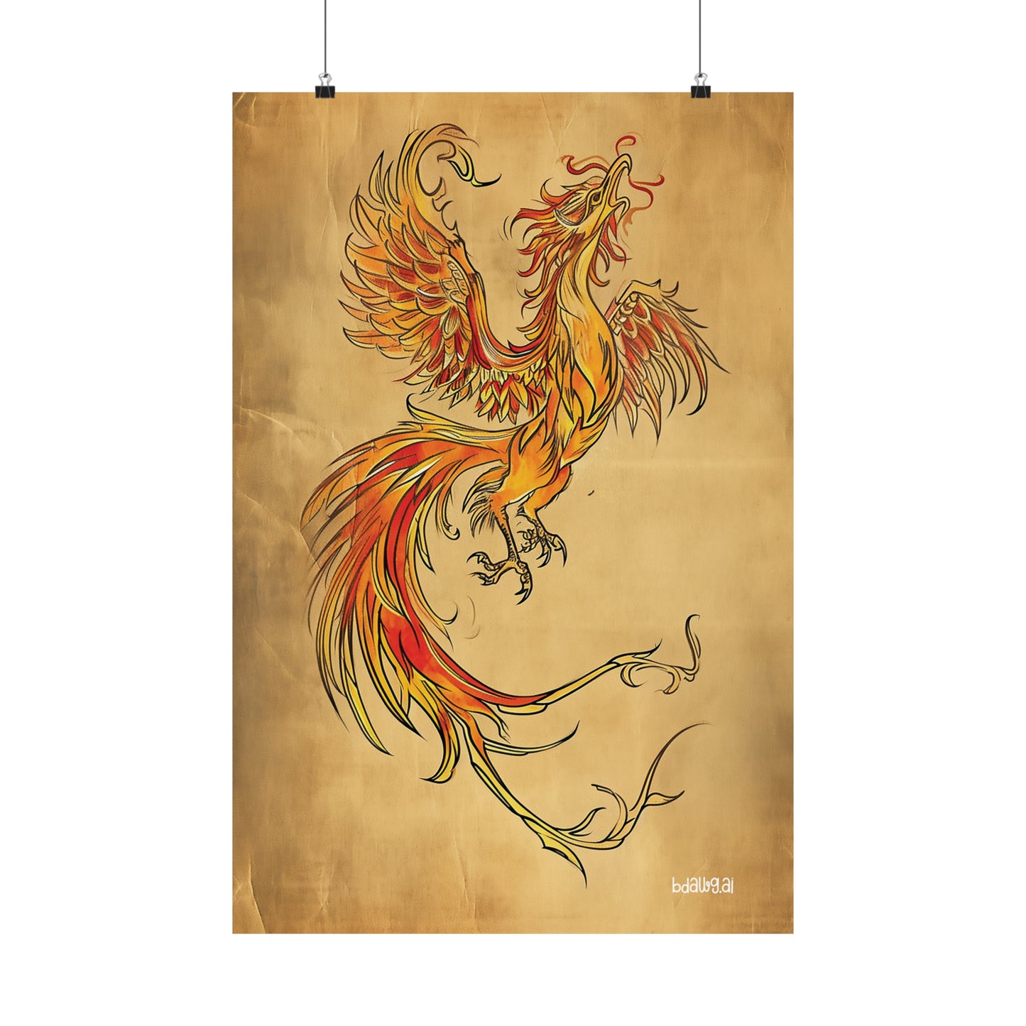 Fiery Phoenix Matte Vertical Poster (Style 5)