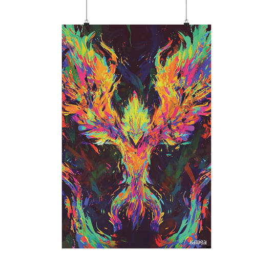 Fiery Phoenix Matte Vertical Poster (Style 1)