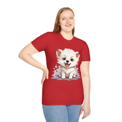 Pawsitively Comfy: Unisex Puppy Print T-Shirt