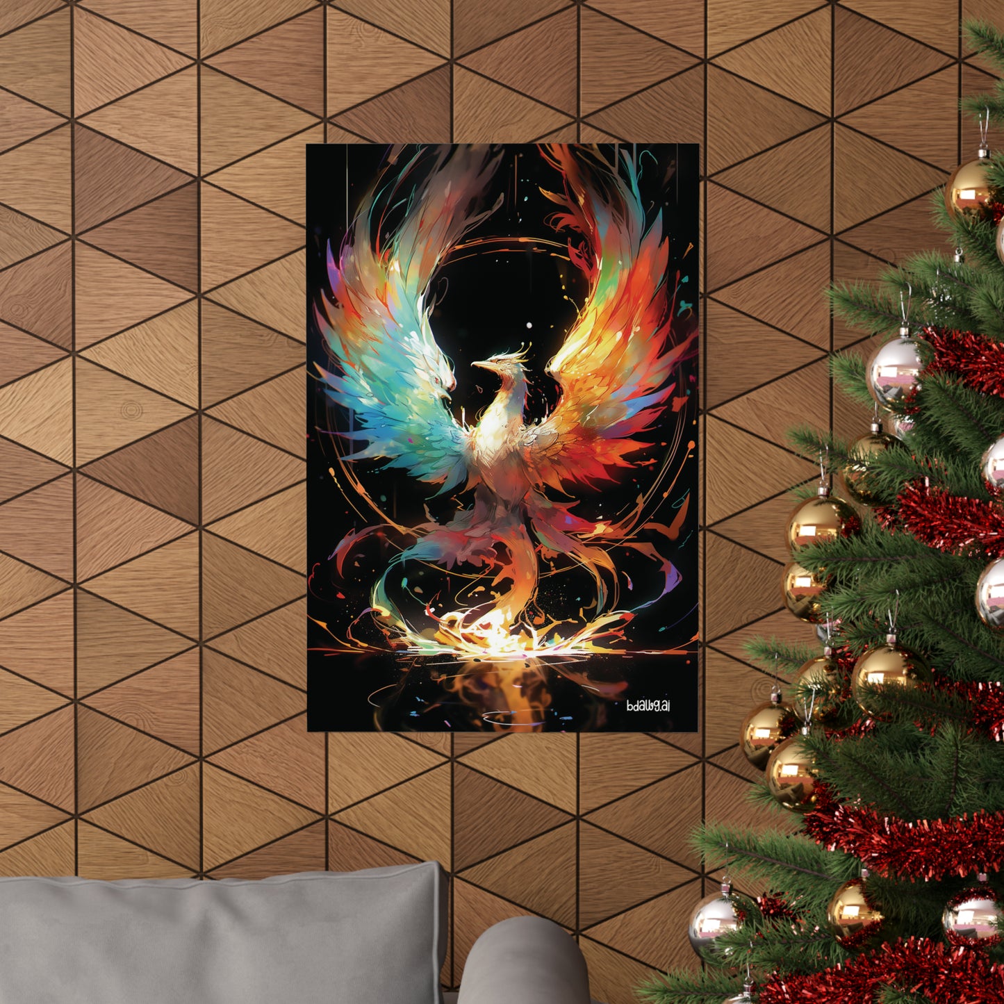 Fiery Phoenix Matte Vertical Poster (Style 4)