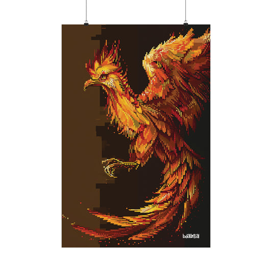 Fiery Phoenix Matte Vertical Poster (Style 6)