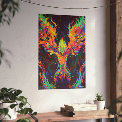 Fiery Phoenix Matte Vertical Poster (Style 1)