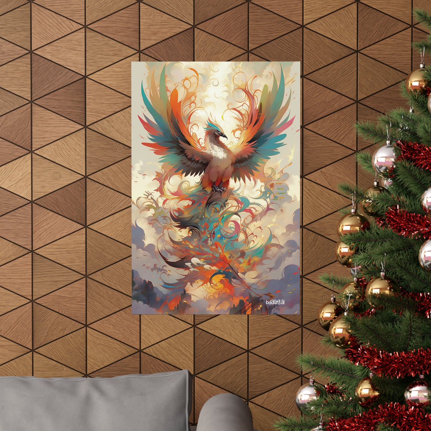 Fiery Phoenix Matte Vertical Poster (Style 3)