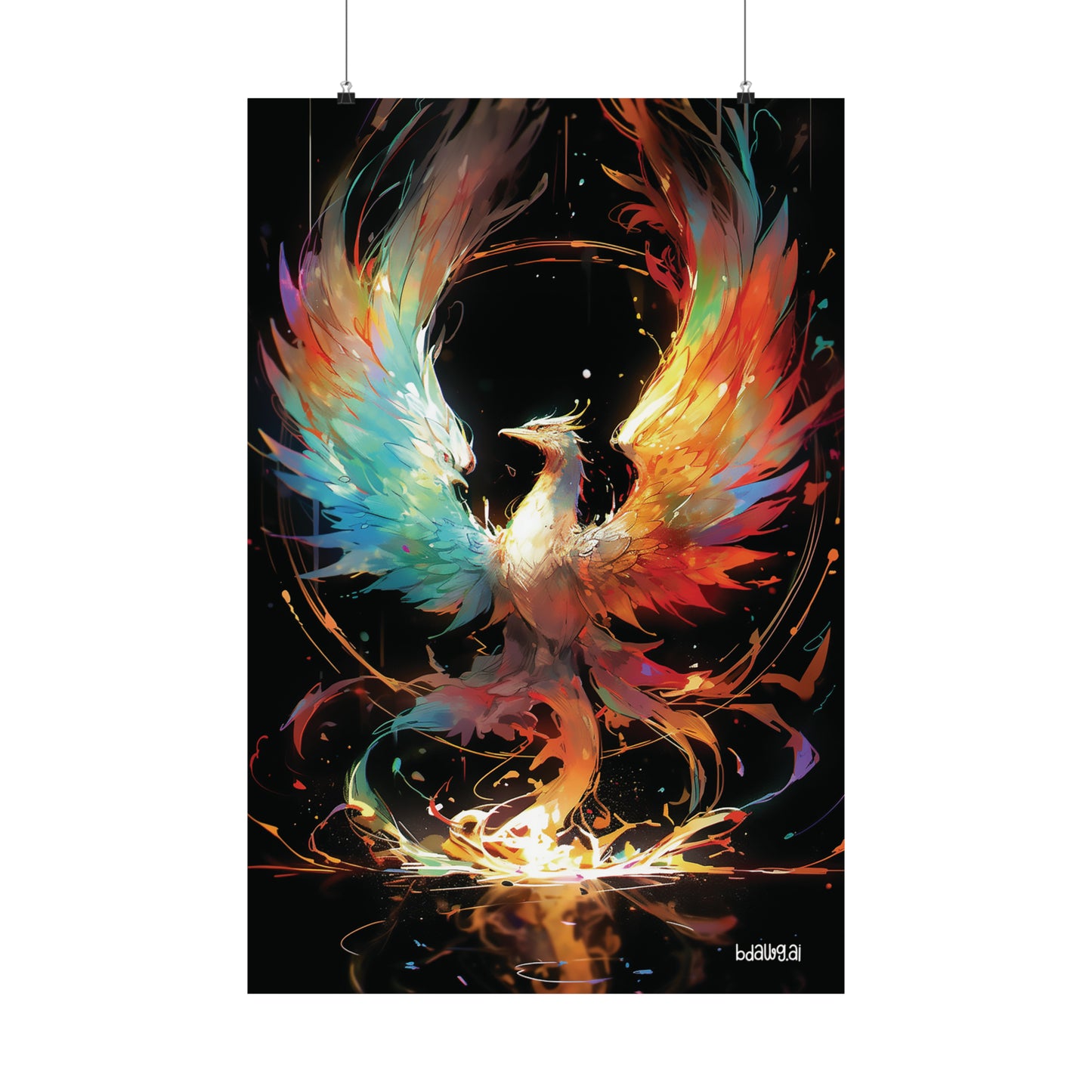 Fiery Phoenix Matte Vertical Poster (Style 4)