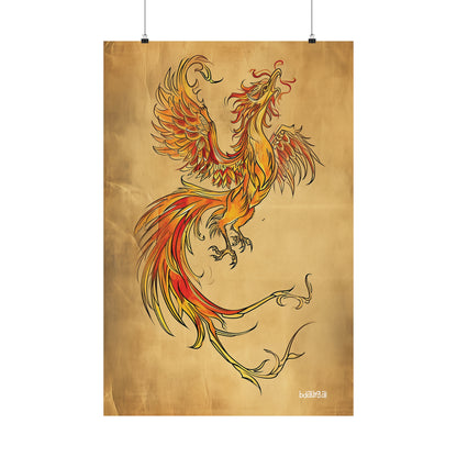 Fiery Phoenix Matte Vertical Poster (Style 5)