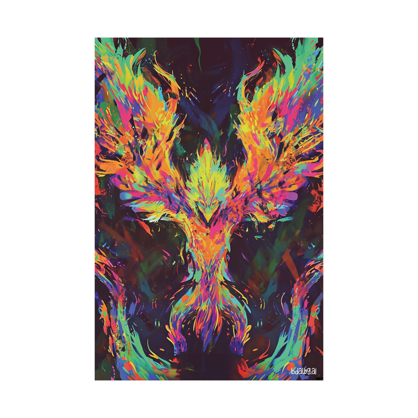 Fiery Phoenix Matte Vertical Poster (Style 1)